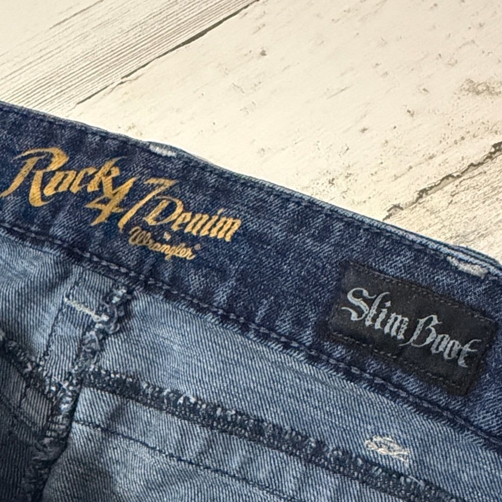 Rock 47 Denim by Wrangler Slim Boot Jeans Size 38 - Picture 6 of 9